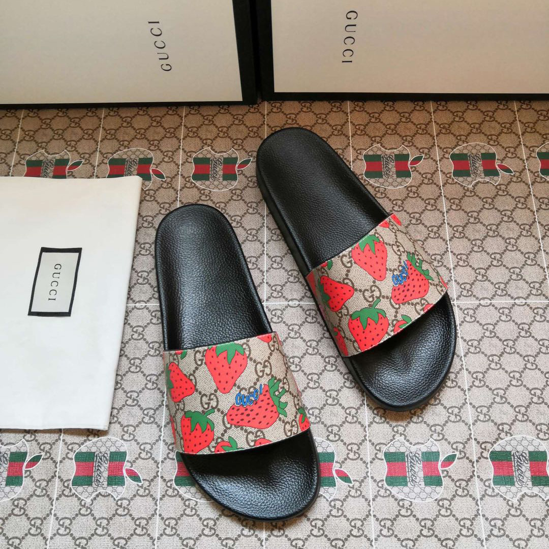 Gucci GG Gucci Strawberry Slide Sandal - Jeupeter