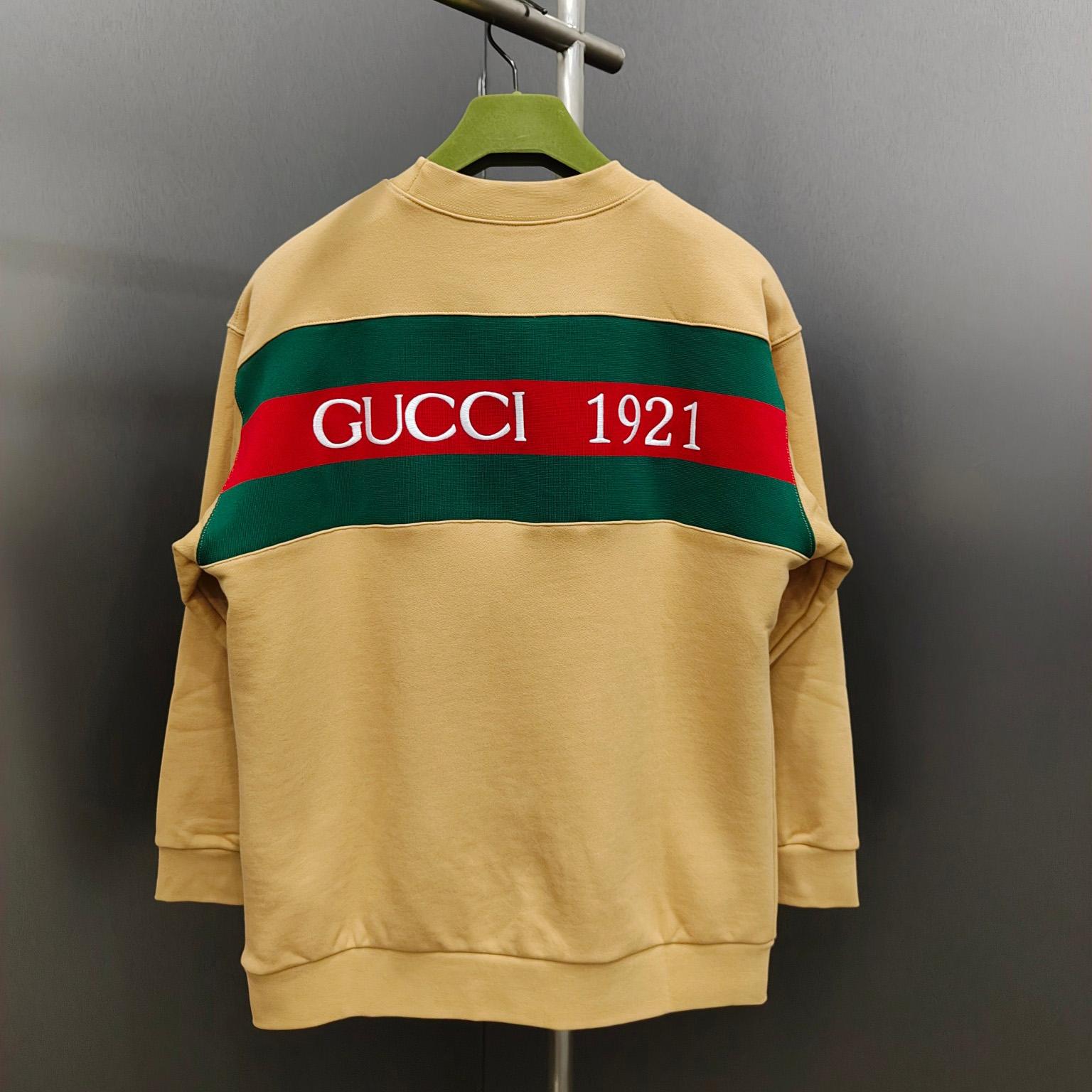 Gucci Cotton Jersey Sweatshirt With Web - Jeupeter