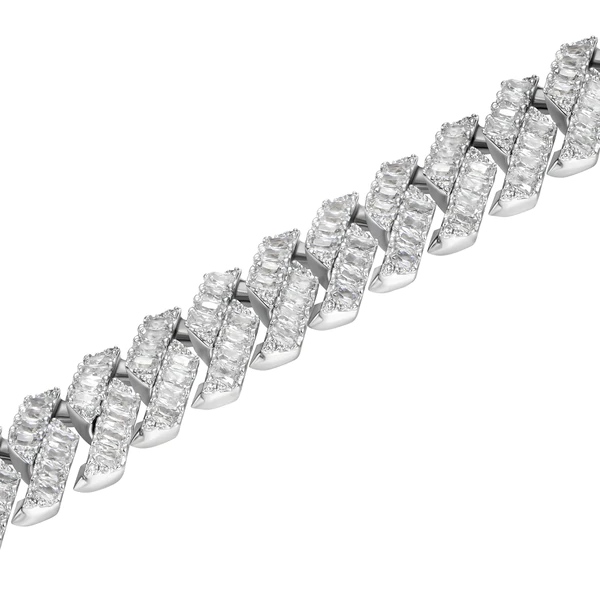 12mm Emerald Cut Prong Bracelet - Jeupeter