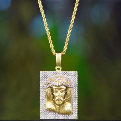 DBZ 14K Gold Dog Tag Jesus - Jeupeter