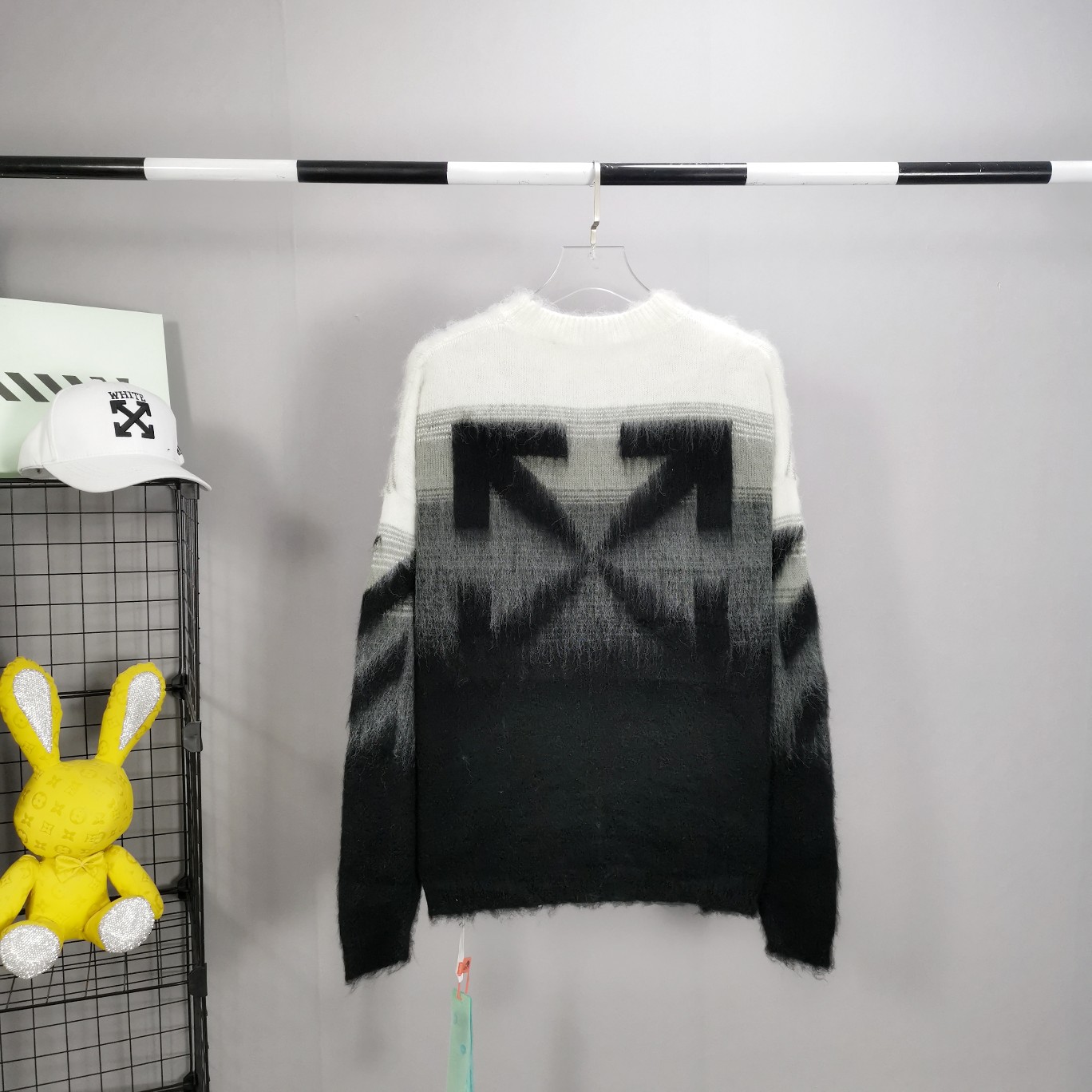 Off White Brushed Gradient-Effect Jumper - Jeupeter