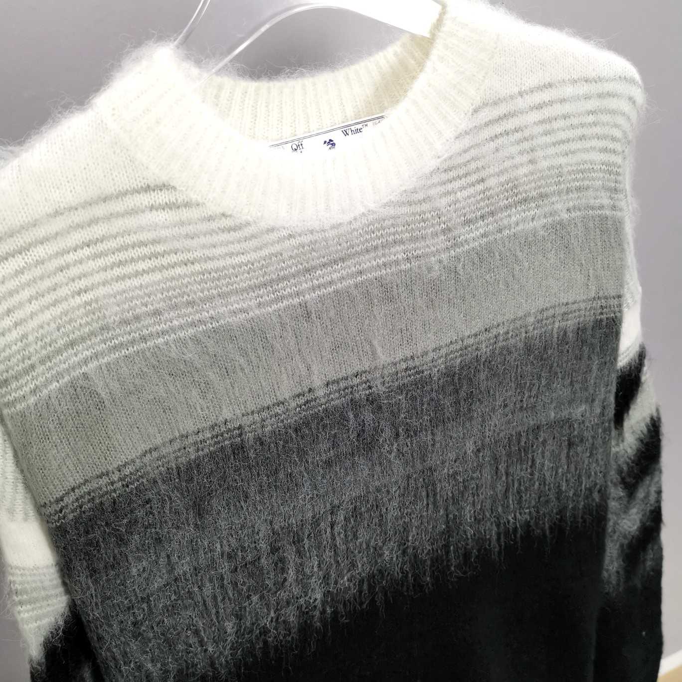 Off White Brushed Gradient-Effect Jumper - Jeupeter
