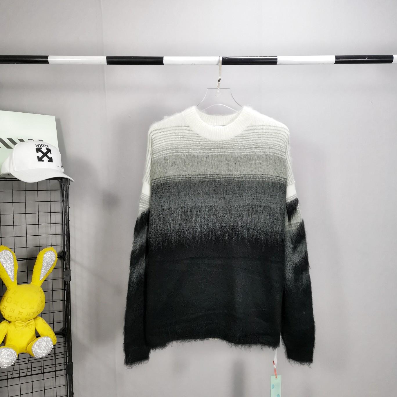 Off White Brushed Gradient-Effect Jumper - Jeupeter