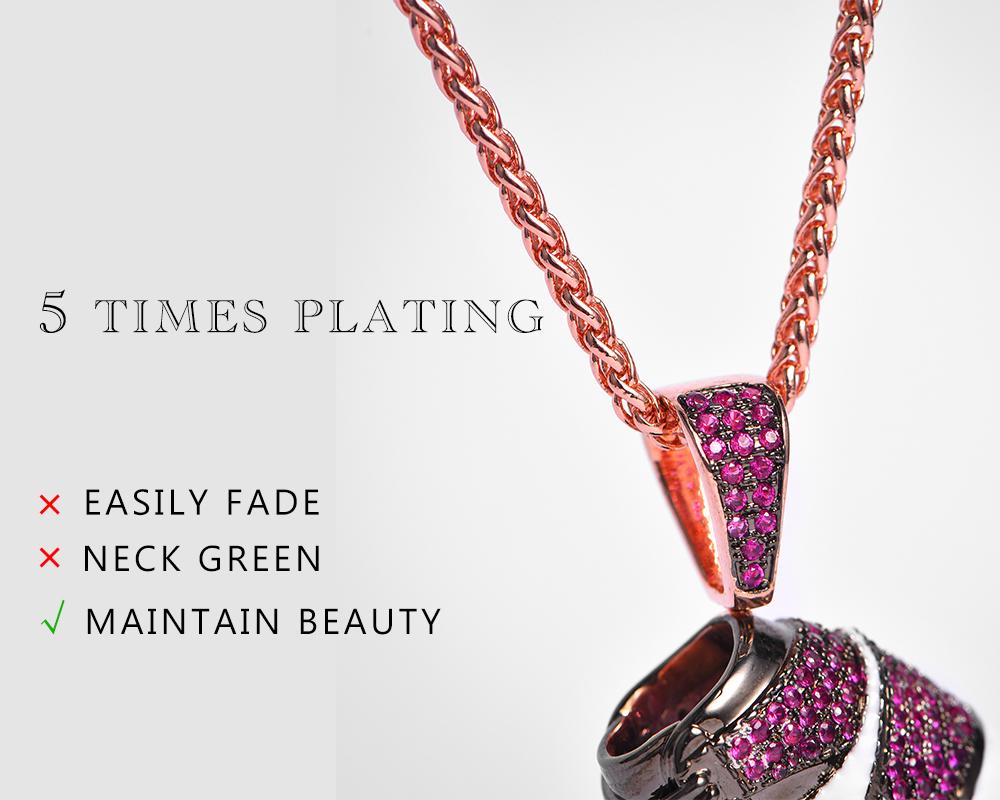 Rose Gold Iced Sneaker Pendant - Jeupeter