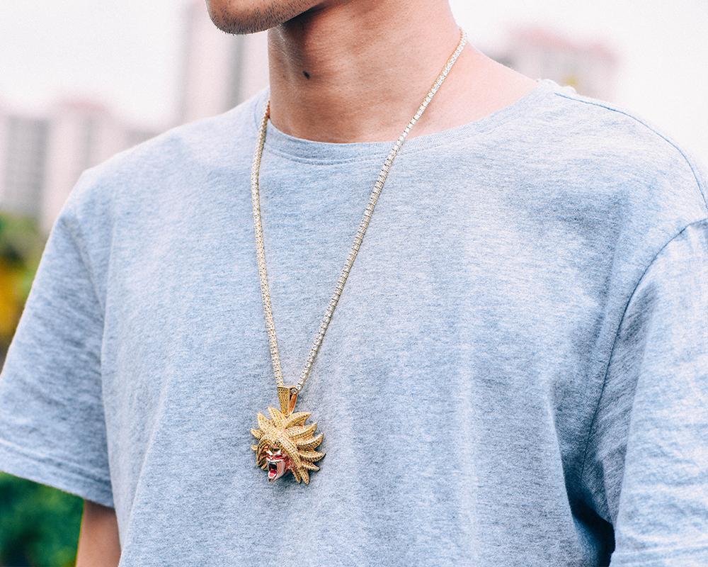 14K Gold Iced Broly Pendant - Jeupeter