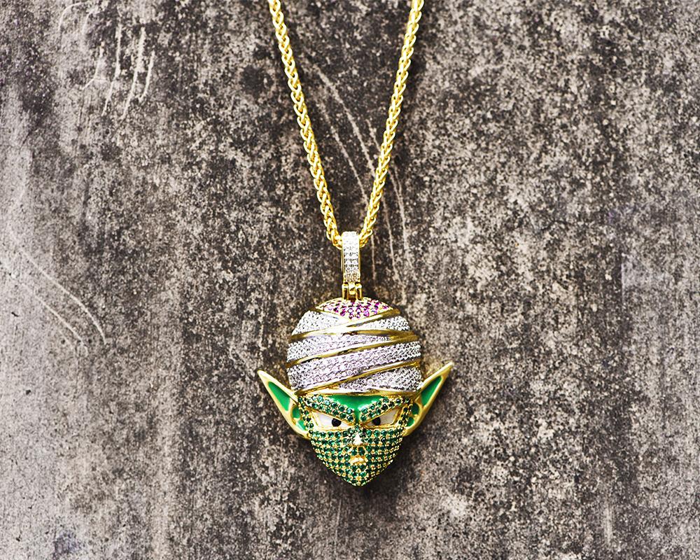 14K Gold Iced Piccolo Pendant - Jeupeter