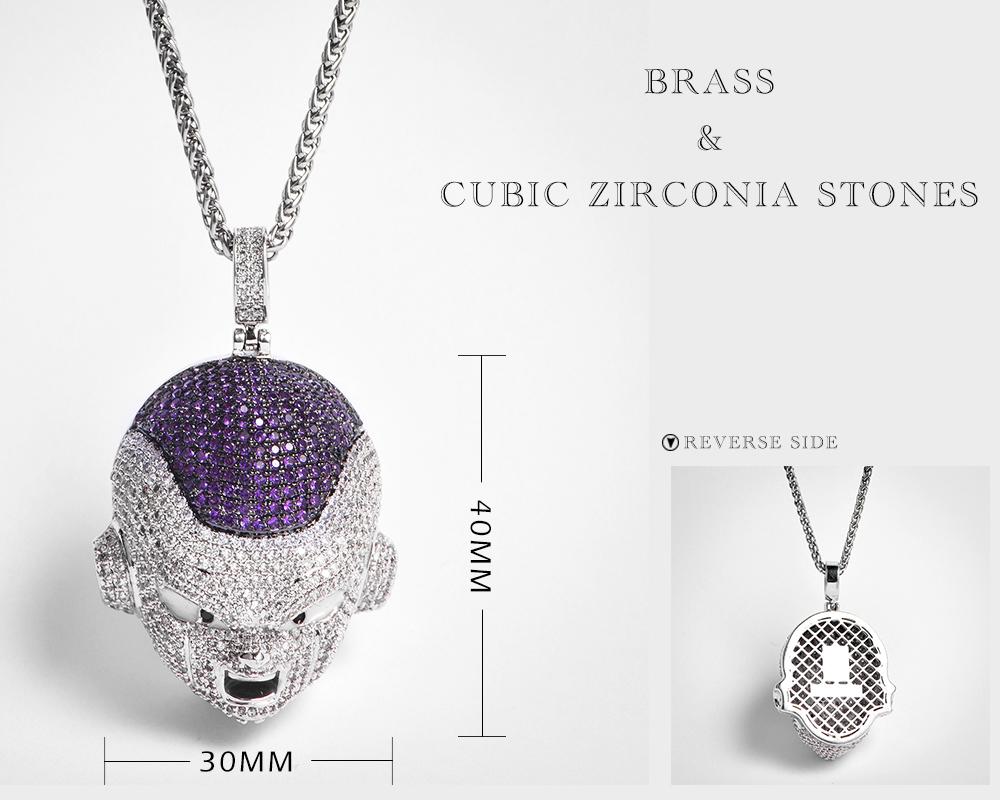White Gold Iced Frieza Pendant - Jeupeter