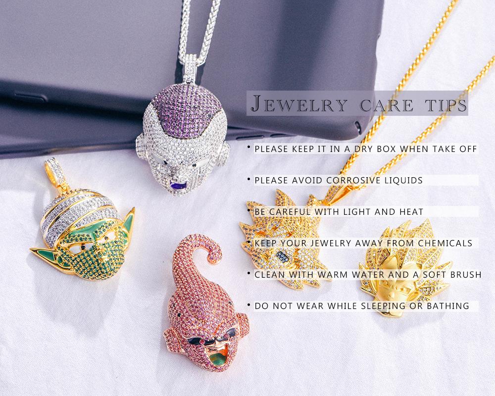 White Gold Iced Frieza Pendant - Jeupeter