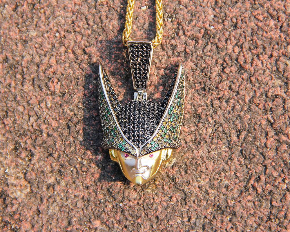 White Gold Iced Cell Pendant - Jeupeter