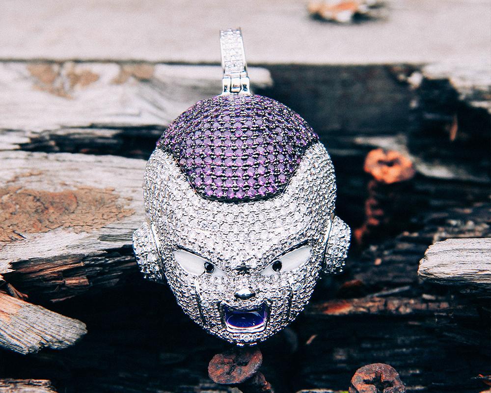 White Gold Iced Frieza Pendant - Jeupeter