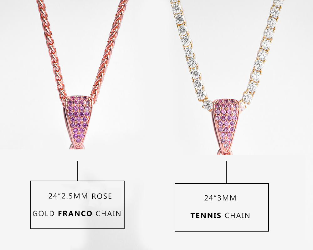 Rose Gold Iced Sneaker Pendant - Jeupeter