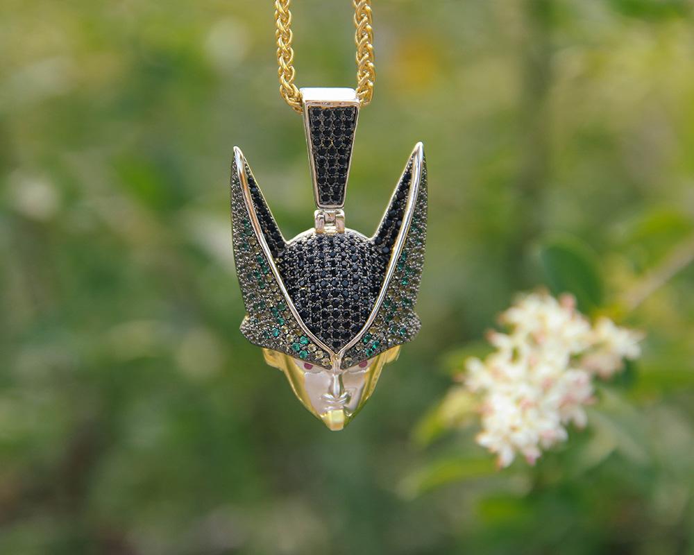 White Gold Iced Cell Pendant - Jeupeter
