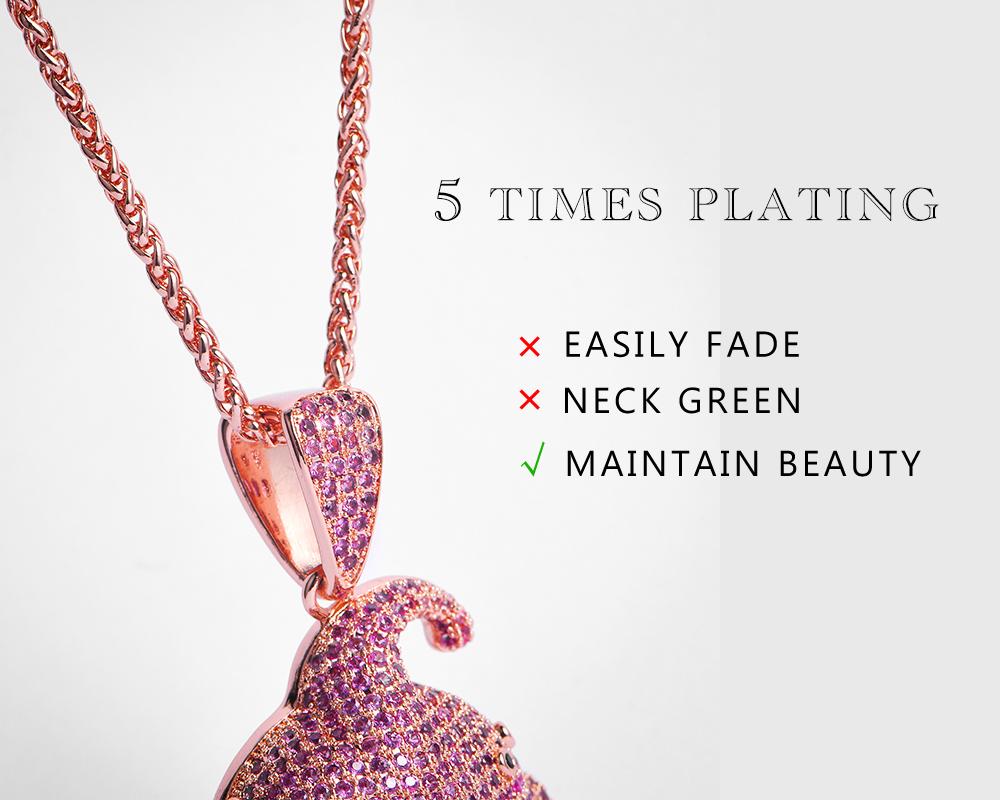 Rose Gold Iced Majin Buu Pendant - Jeupeter