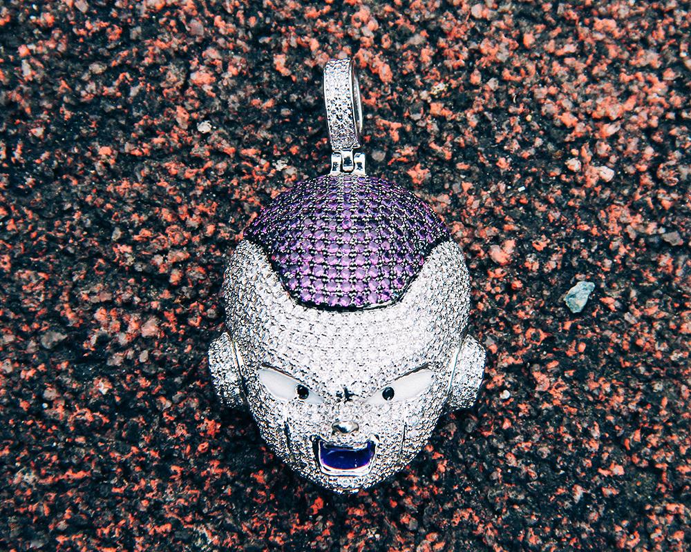 White Gold Iced Frieza Pendant - Jeupeter