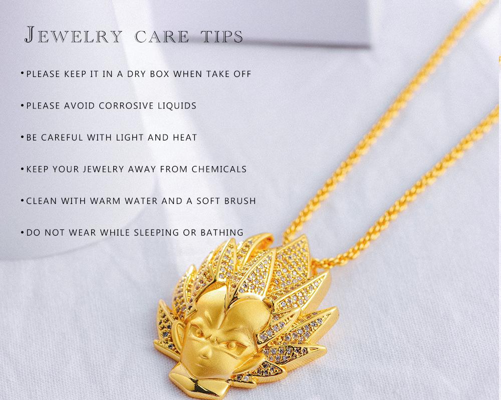 14K Gold Iced Vegeta Pendant - Jeupeter