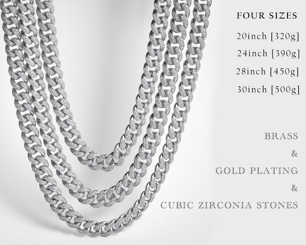 19mm White Gold Iced Cuban Chain - Jeupeter