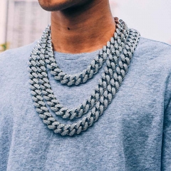 19mm White Gold Iced Cuban Chain - Jeupeter
