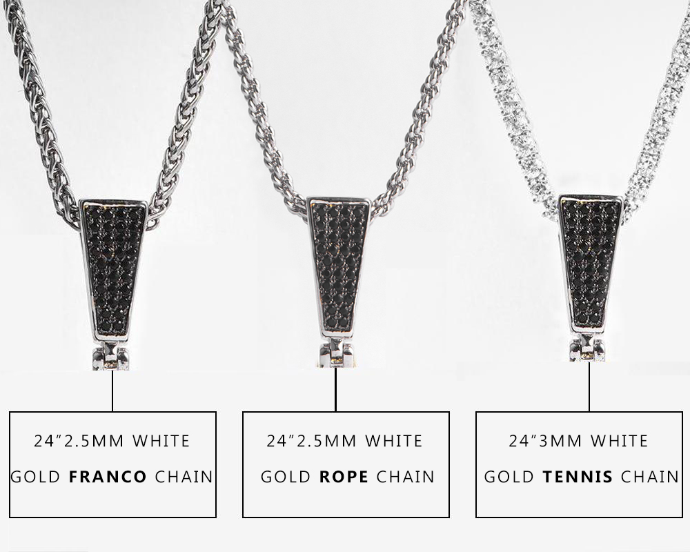 White Gold Iced Cell Pendant - Jeupeter