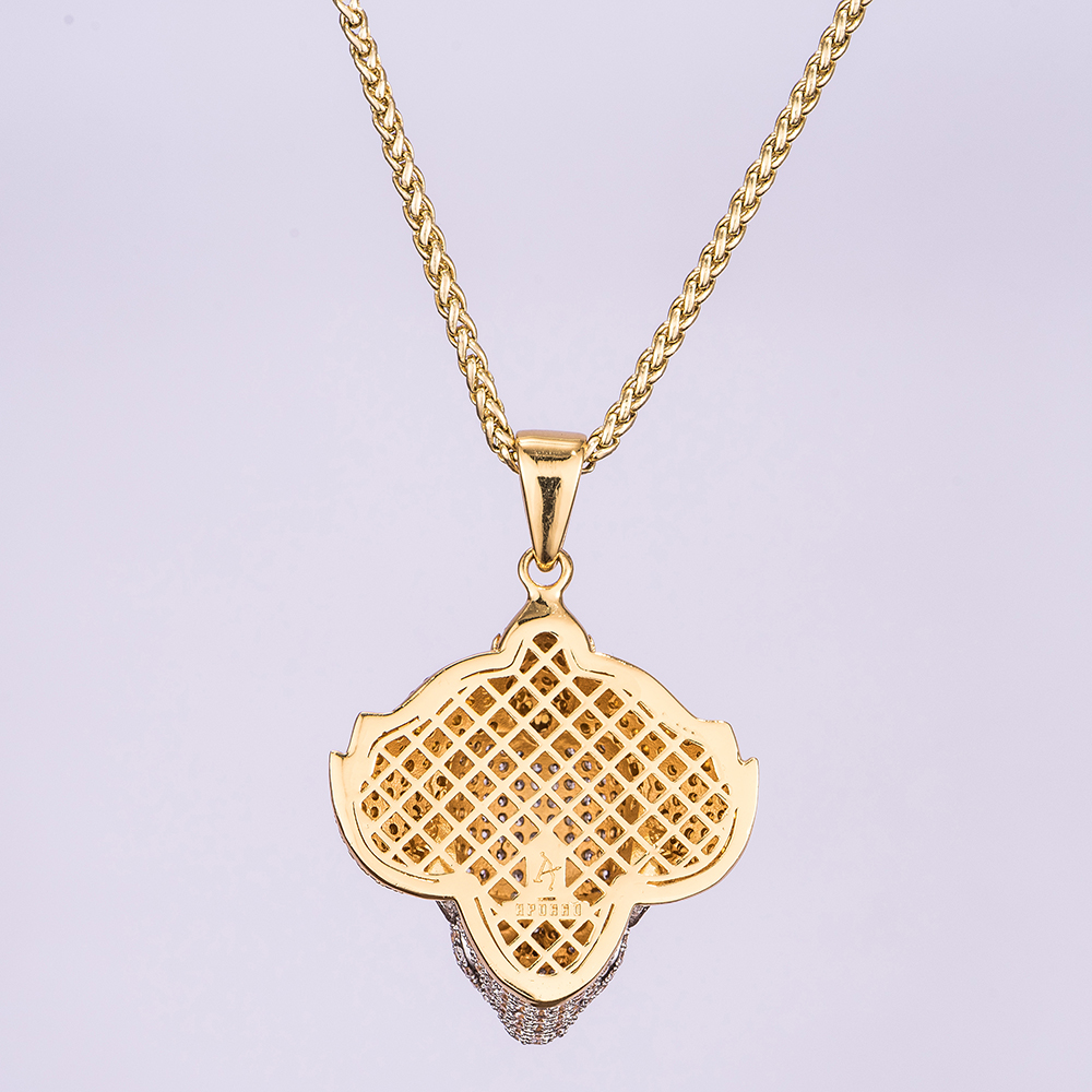 14K Gold Iced Out Clown Pendant - Jeupeter