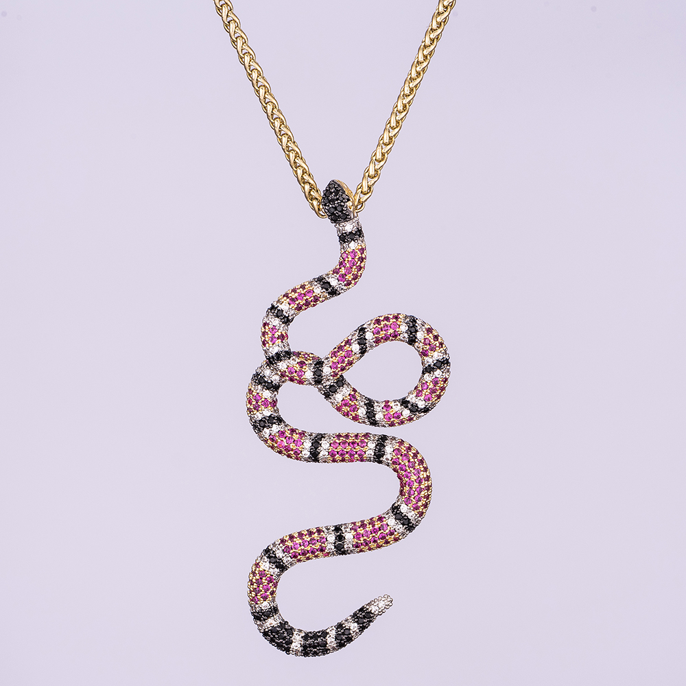 14k Gold Twisted Snake Pendant - Jeupeter