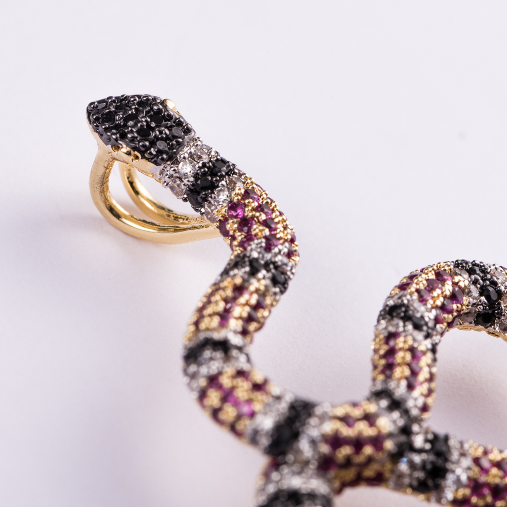 14k Gold Twisted Snake Pendant - Jeupeter